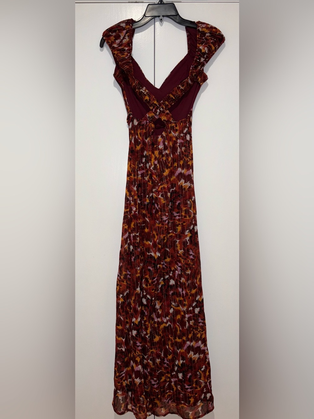 Katia Rae Glitter-Print Tie-Back Maxi Dress XS NWT - Picture 5 of 7